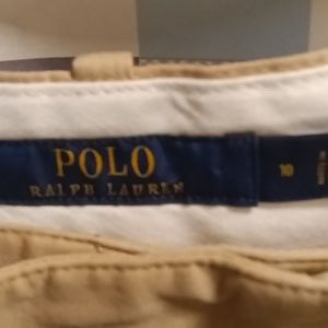 FINAL PRICE NWOT POLO RALPH LAUREN tan khaki pants w red side stripes Size 10